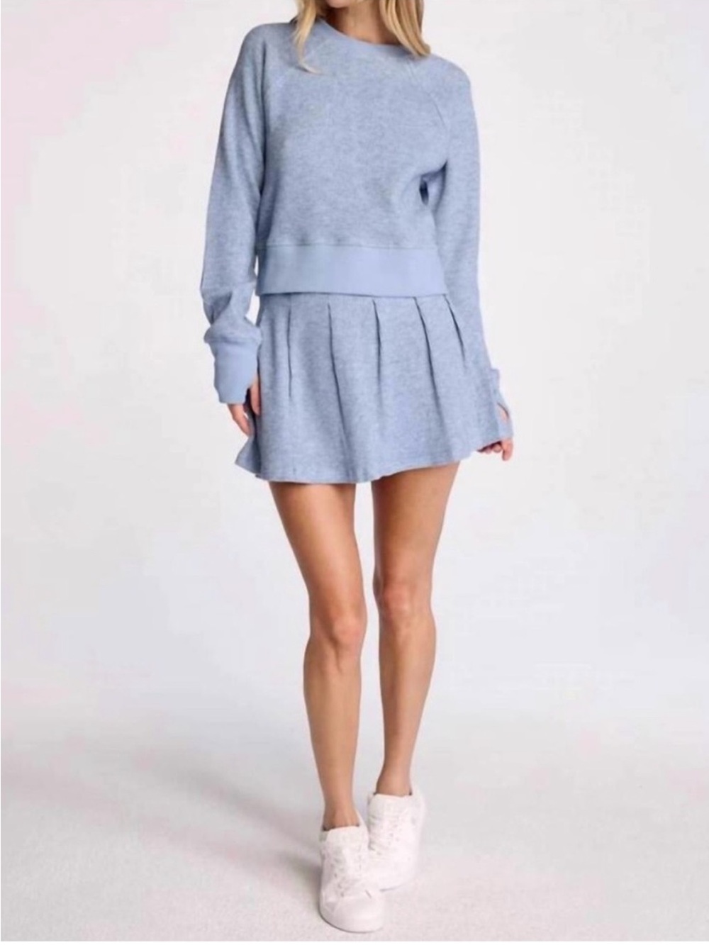 We are Sundays - Waffle Top & Pleated Skirt Set